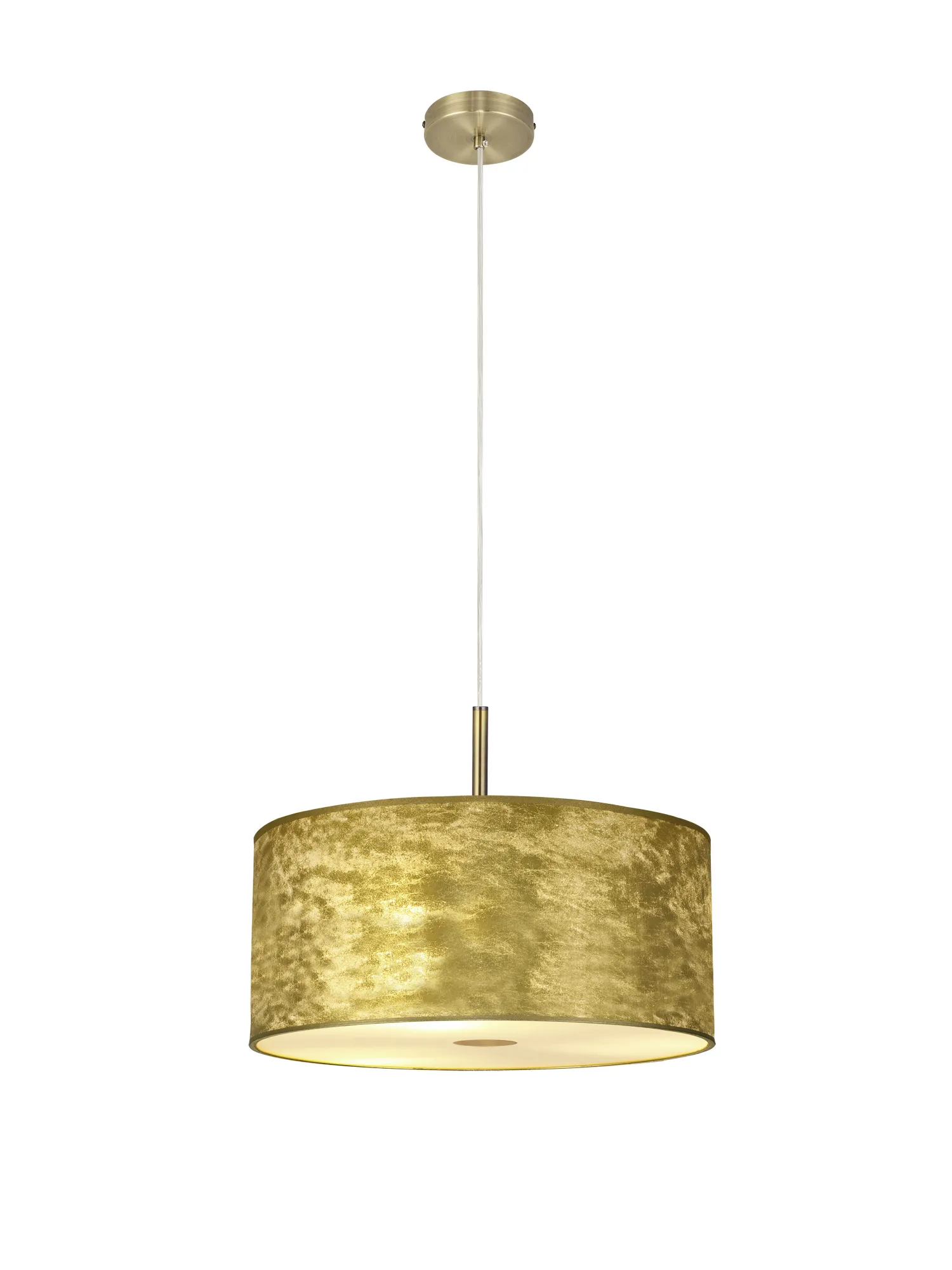 Baymont 40cm 3 Light Pendant Antique Brass, Gold Leaf, Frosted Diffuser DK0836  Deco Baymont AB GL
